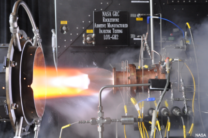 NASA hot fire test 3D printed rocket injector