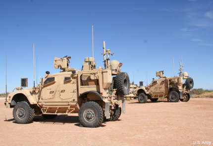 Army WIN-T communications vehicles